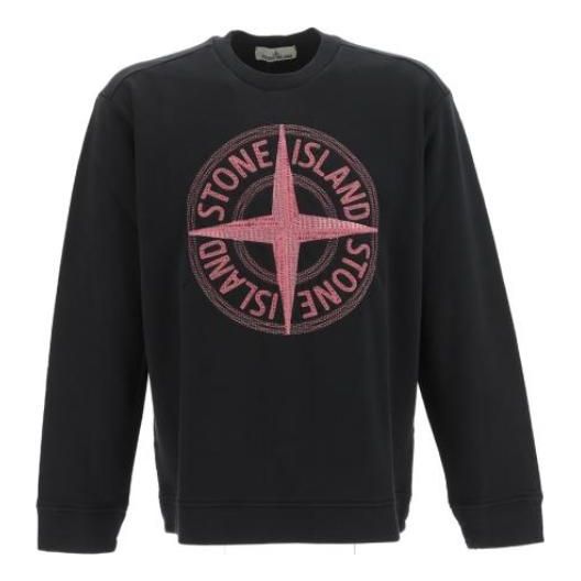 Sveter Stone Island Embroidered Logo Sweatshirt Čierna | 781565484-V0029