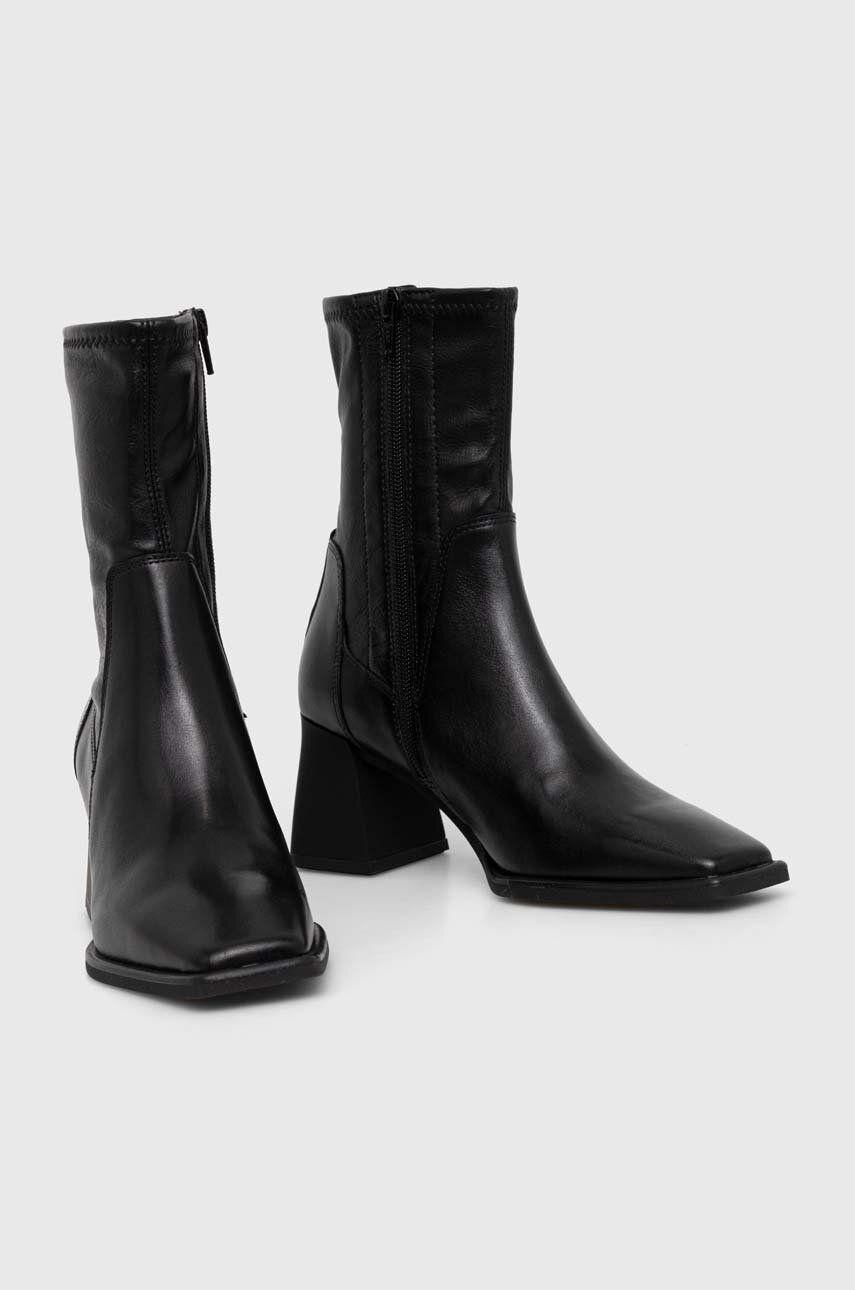HEDDA Leather Block Heel Boots