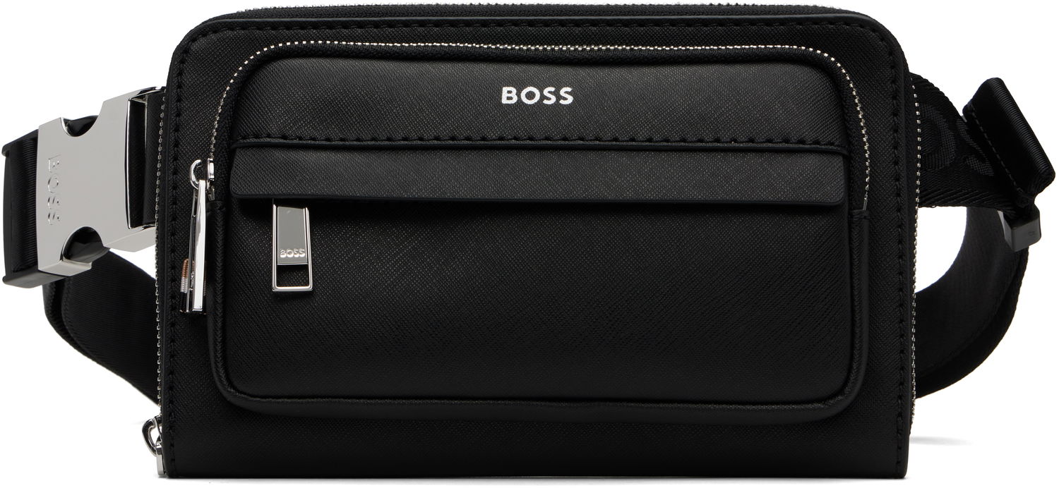 Ľadvinka BOSS Structured Crossbody Pouch Čierna | 50530098, 0