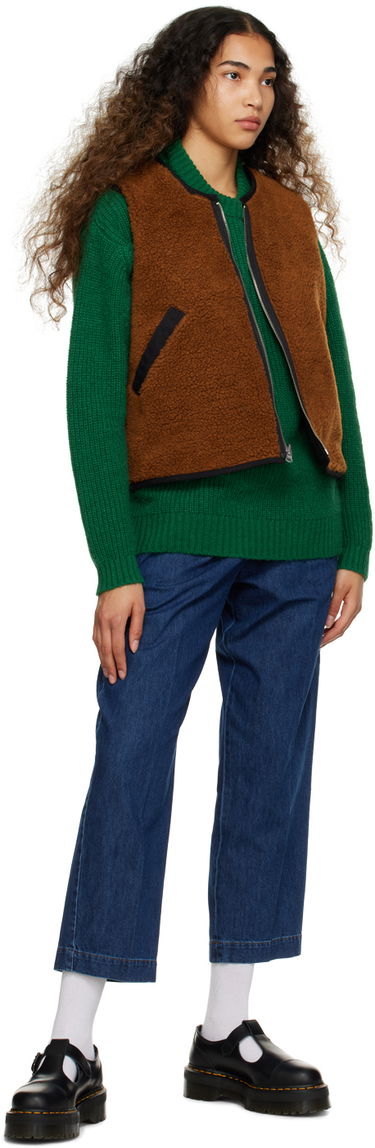 Sveter YMC Undertones Rib-Knit Crewneck Sweater Zelené | P8TMJ, 3