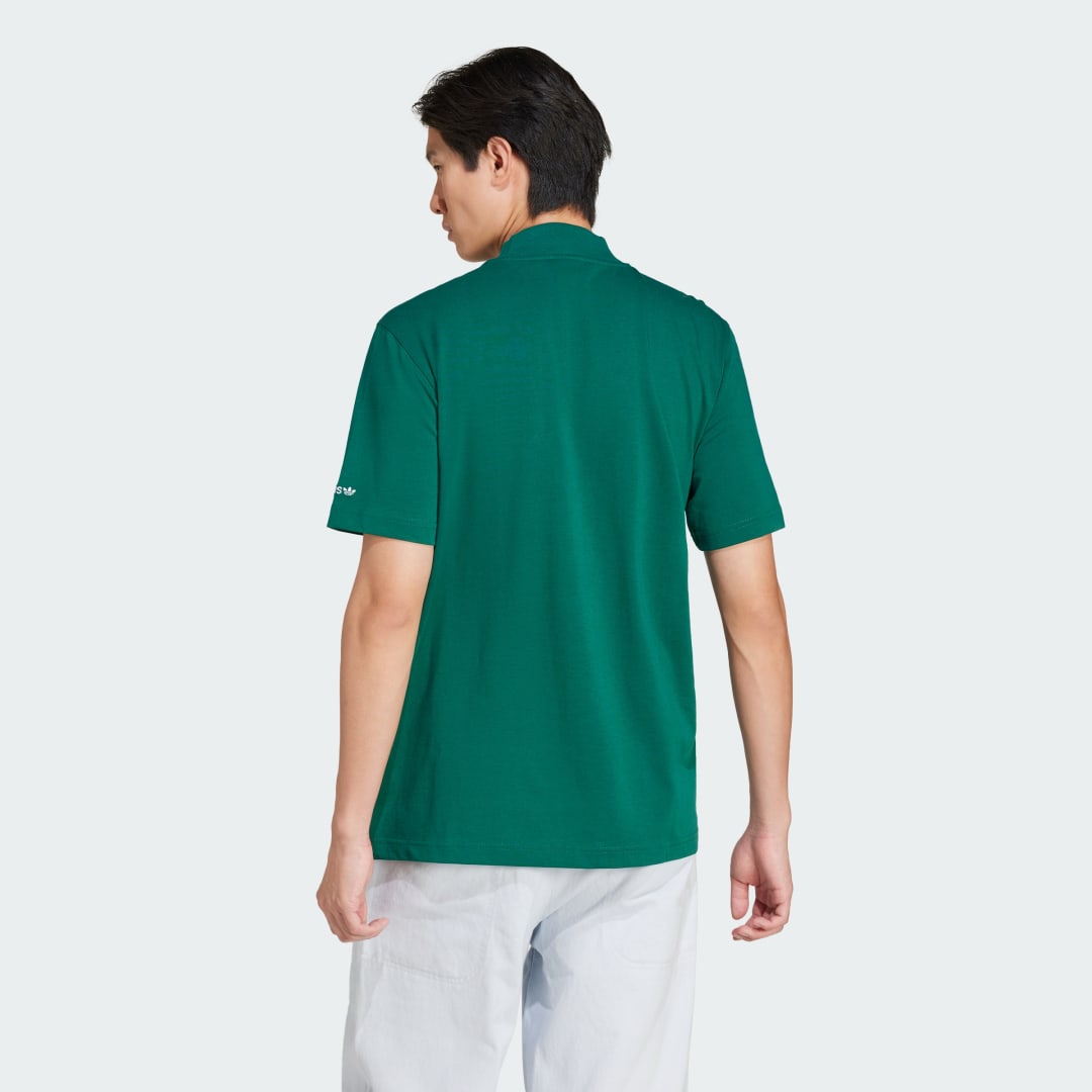 Green Mock Neck Graphic T-Shirt