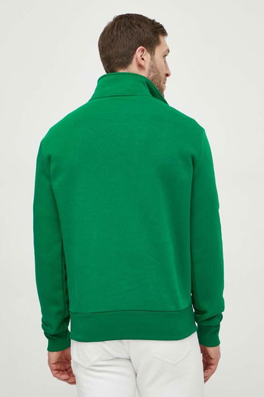 Mikina Polo by Ralph Lauren Green Quarter-Zip Sweatshirt with Logo Print Zelené | 710835766, 2