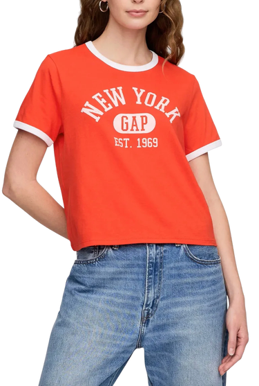 Crop Top GAP New York Ringer Crop T-Shirt Oranžová | 781556-03, 0