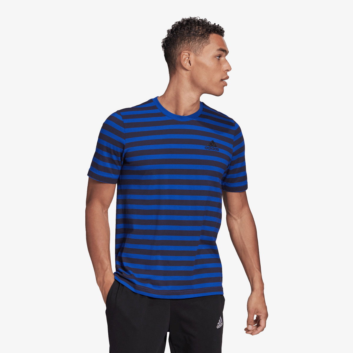 Tričko adidas Originals Striped Short Sleeve T-Shirt Modrá | HE1854, 0