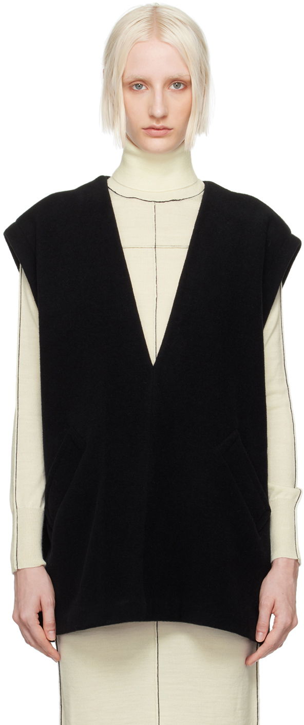 Vesta Maison Margiela MM6 Black Plunging V-Neck Vest Čierna | S52NF0011 M20020, 0