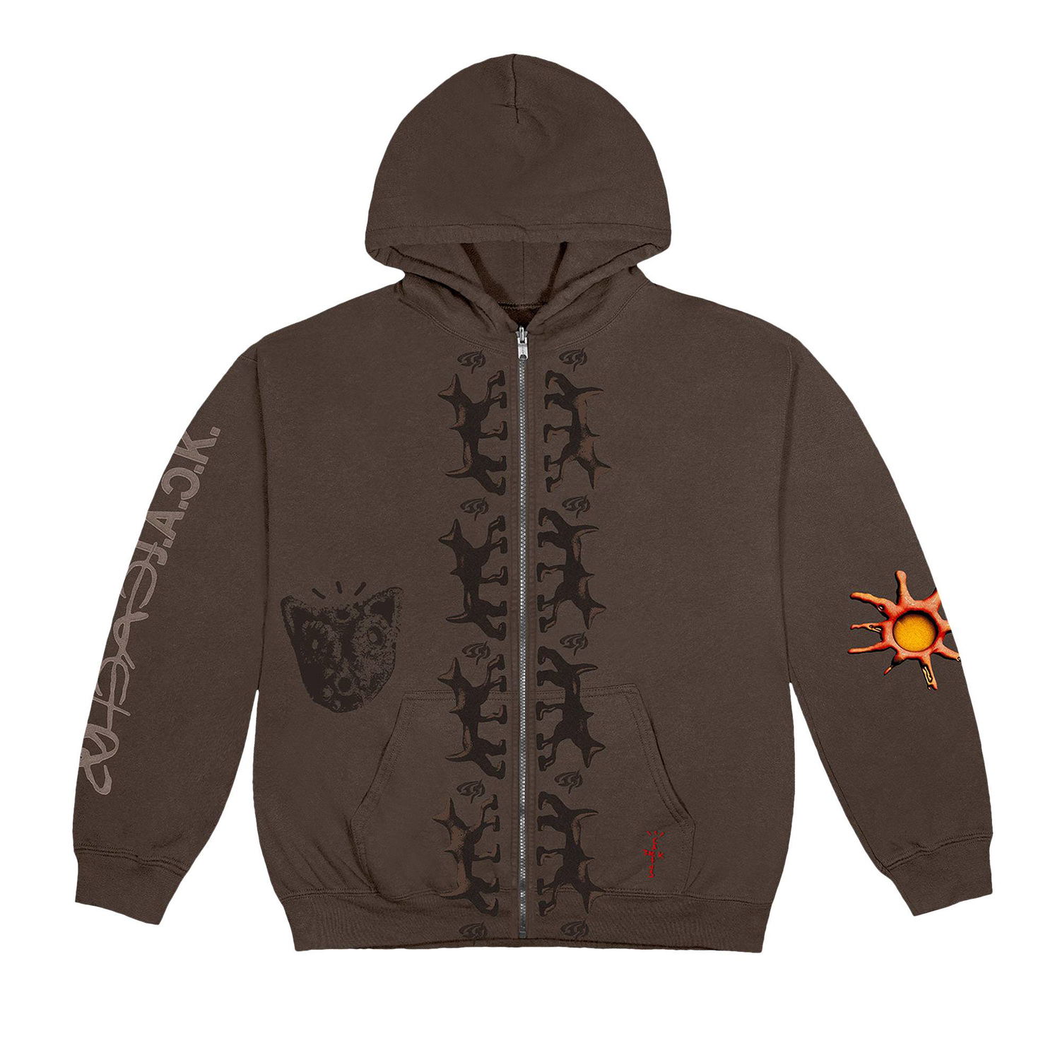 Mikina Cactus Jack by Travis Scott Reverse Dog Zip Up Hoodie Hnedá | CJJ1 HZ08 BROW, 1