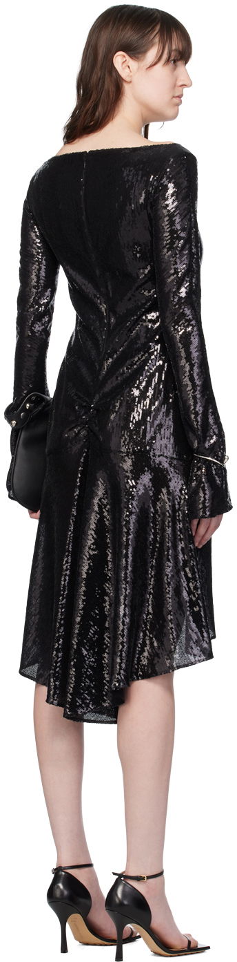 Šaty Courrèges Women's Sequin Ellipse Midi Dress Čierna | 224CRO427PAI001, 2