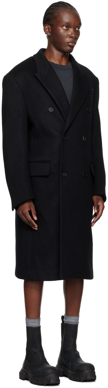 Kabáty We11done Double-Breasted Wool Coat Čierna | WD-CT2-24-068-M-BK, 3