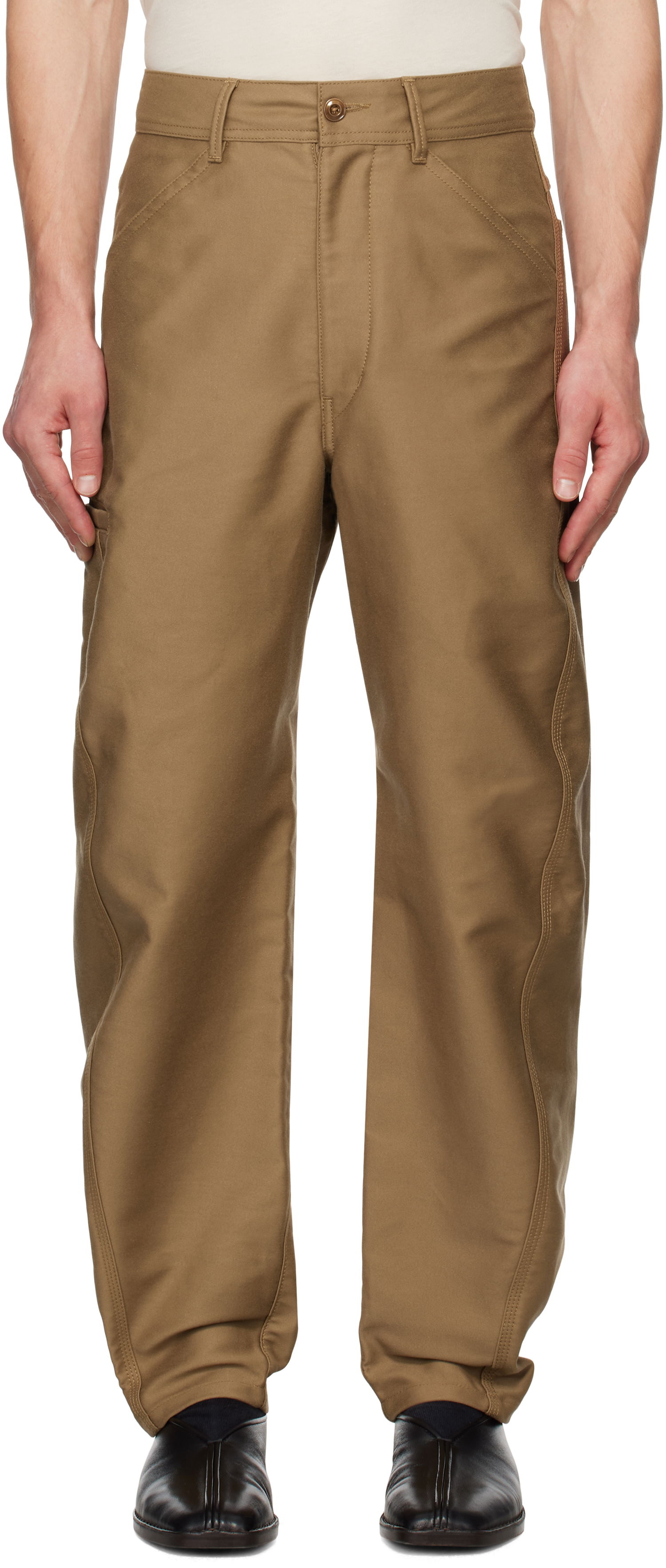 Cargo nohavice LEMAIRE LEMAIRE Twisted Workwear Trousers Hnedá | PA1161 LF1300, 0