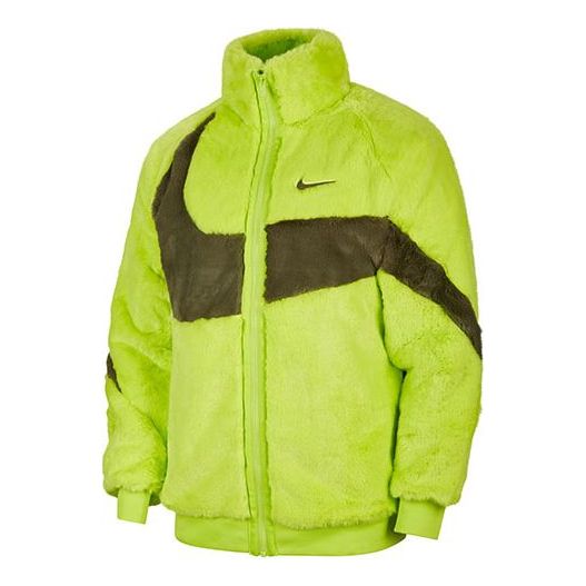 Bomber bunda Nike Sportswear Swoosh Faux Fur Jacket Zelené | DH6685-322