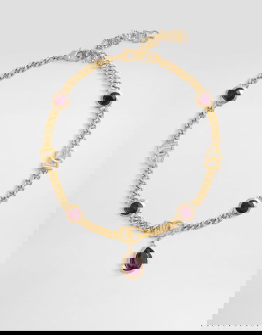 Náhrdelník Dolce & Gabbana Dolce & Gabbana Gold Metal Logo Chain Necklace with Amethyst Crystals Metalická | WNR6M4W1111ZOO00, 3