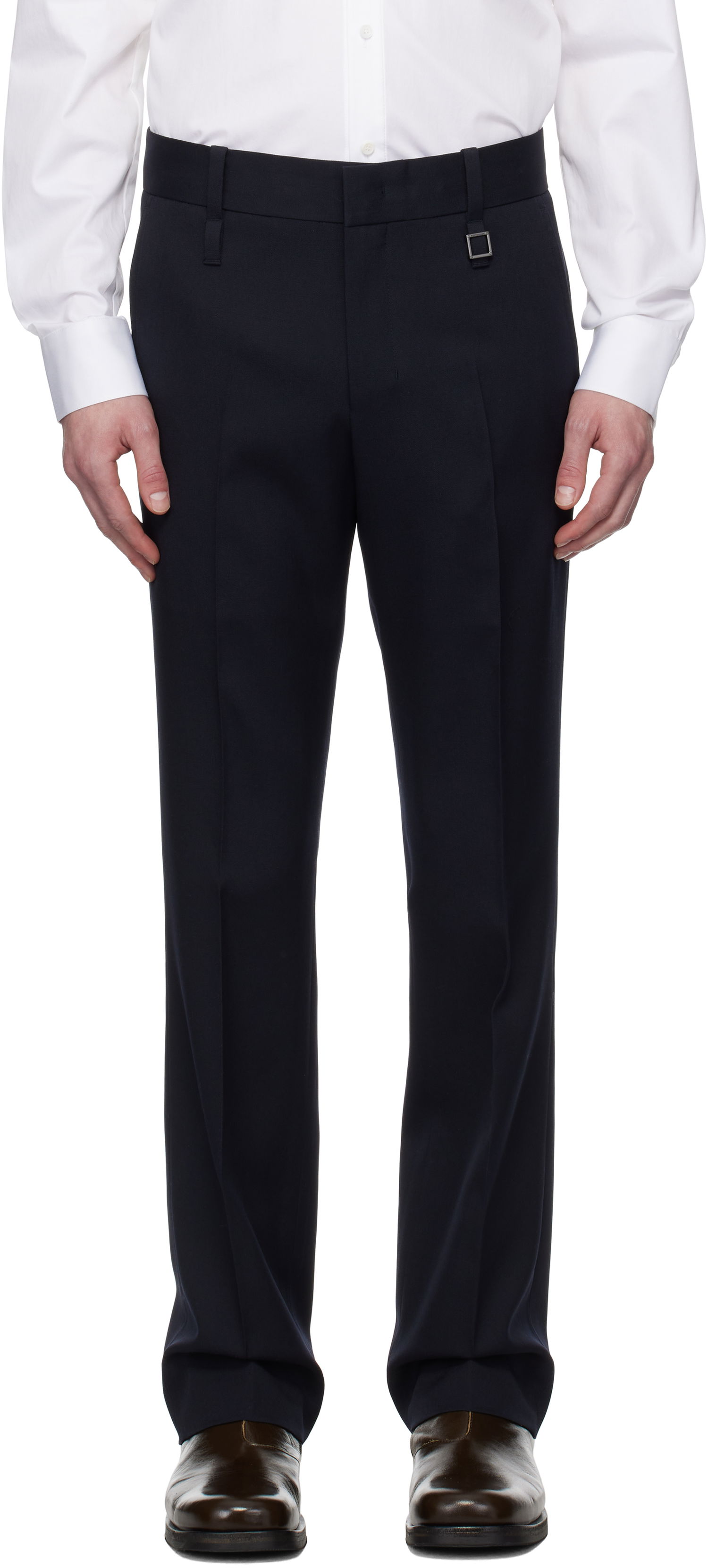 Nohavice WOOYOUNGMI Wooyoungmi Slim Straight Trousers Navy | W251PT01, 0