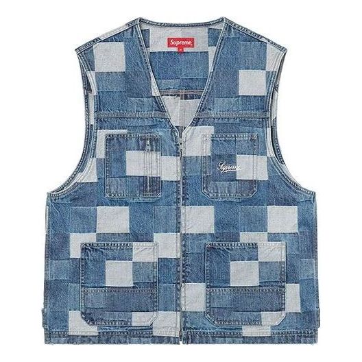 Vesta Supreme Patched Denim Vest Modrá | SUP-SS21-805