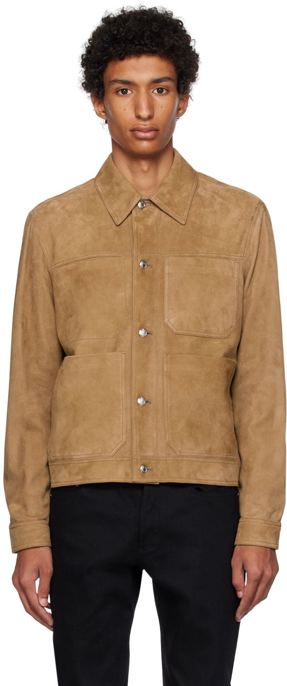Bunda Paul Smith Paul Smith Suede Trucker Jacket Hnedá | M1R-374Y-L00040