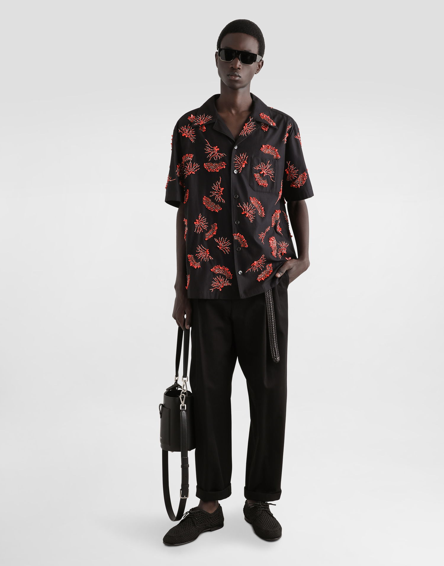 Nohavice Dolce & Gabbana Dolce & Gabbana Cotton Twill Cuffed Pants Čierna | GP11LTFU6X8N0000, 1