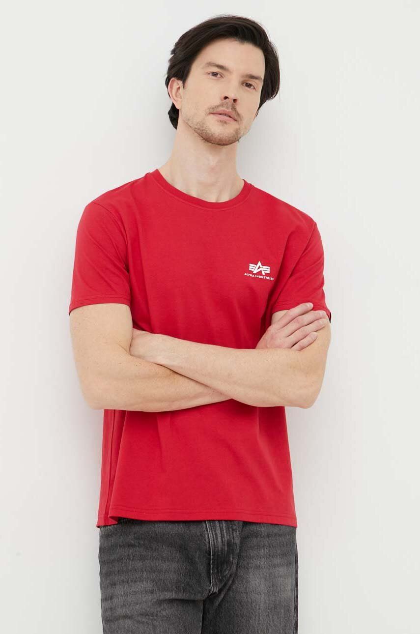 Tričko Alpha Industries Logo Tee Červená | 188505.328, 0