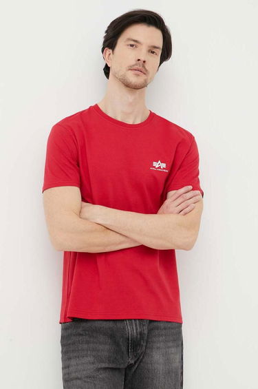 Tričko Alpha Industries Logo Tee Červená | 188505.328, 0