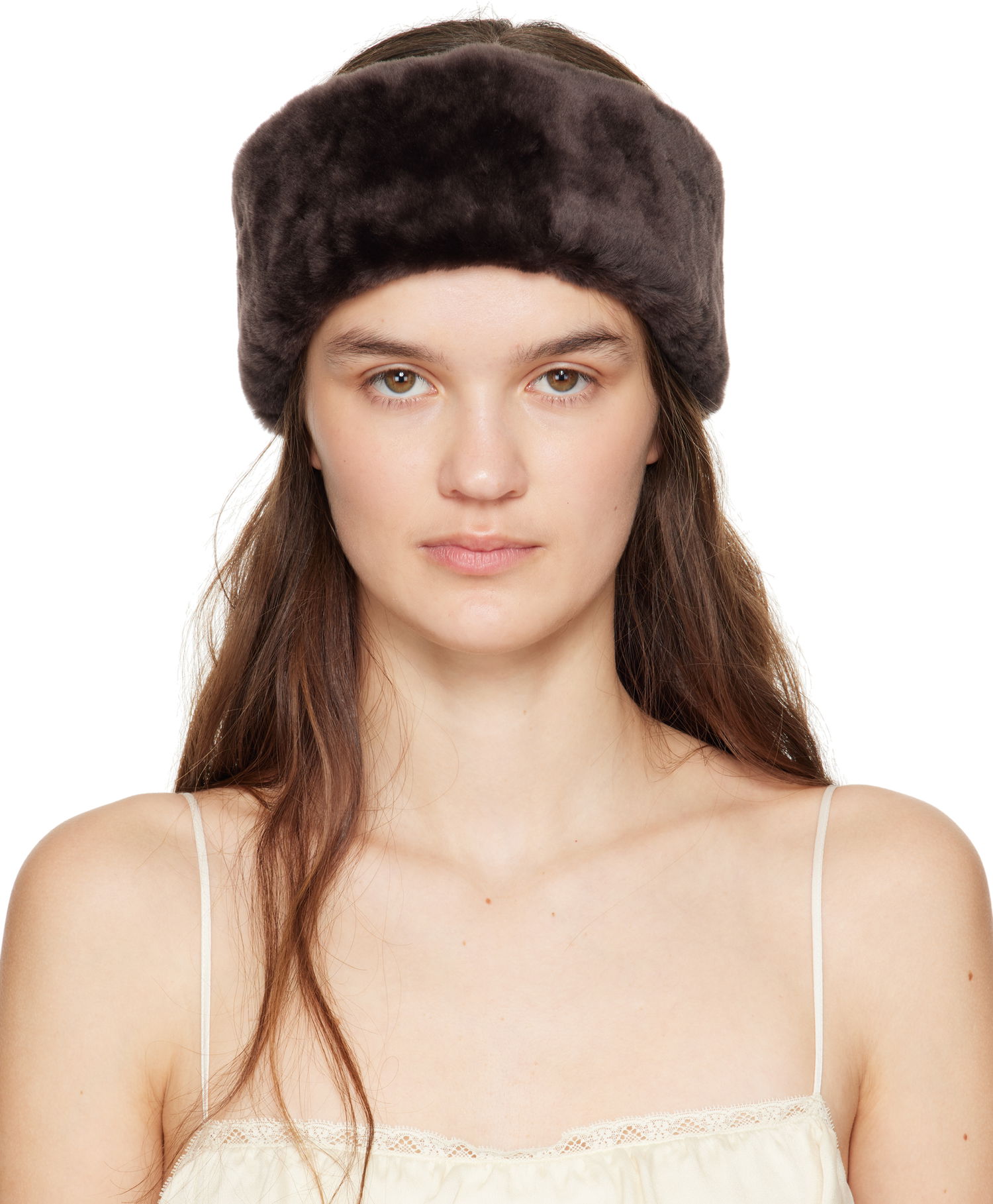 Šál CHLOÉ Chloé Shearling Headband Hnedá | CHC25SD017CI3, 0