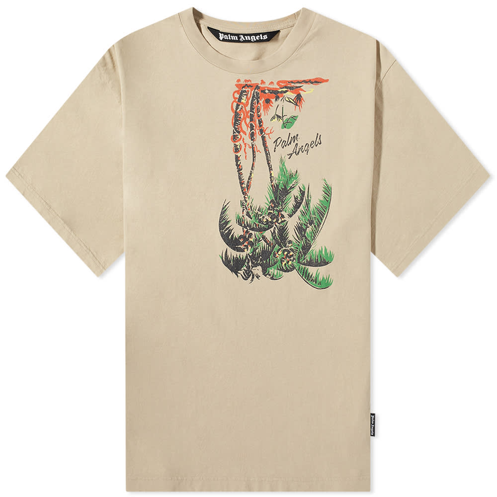 Tričko Palm Angels Upside Down Palm Tee Béžová | PMAA066S23JER0036155, 0