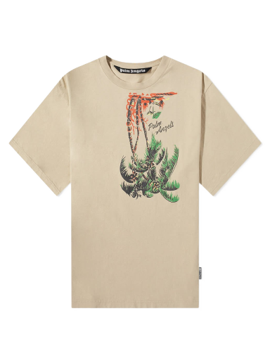 Tričko Palm Angels Upside Down Palm Tee Béžová | PMAA066S23JER0036155