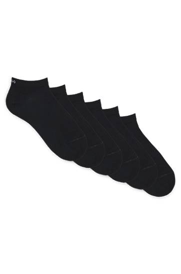 Ponožky BOSS Six-Pack of Cotton-Blend Ankle Socks Čierna | 50516395