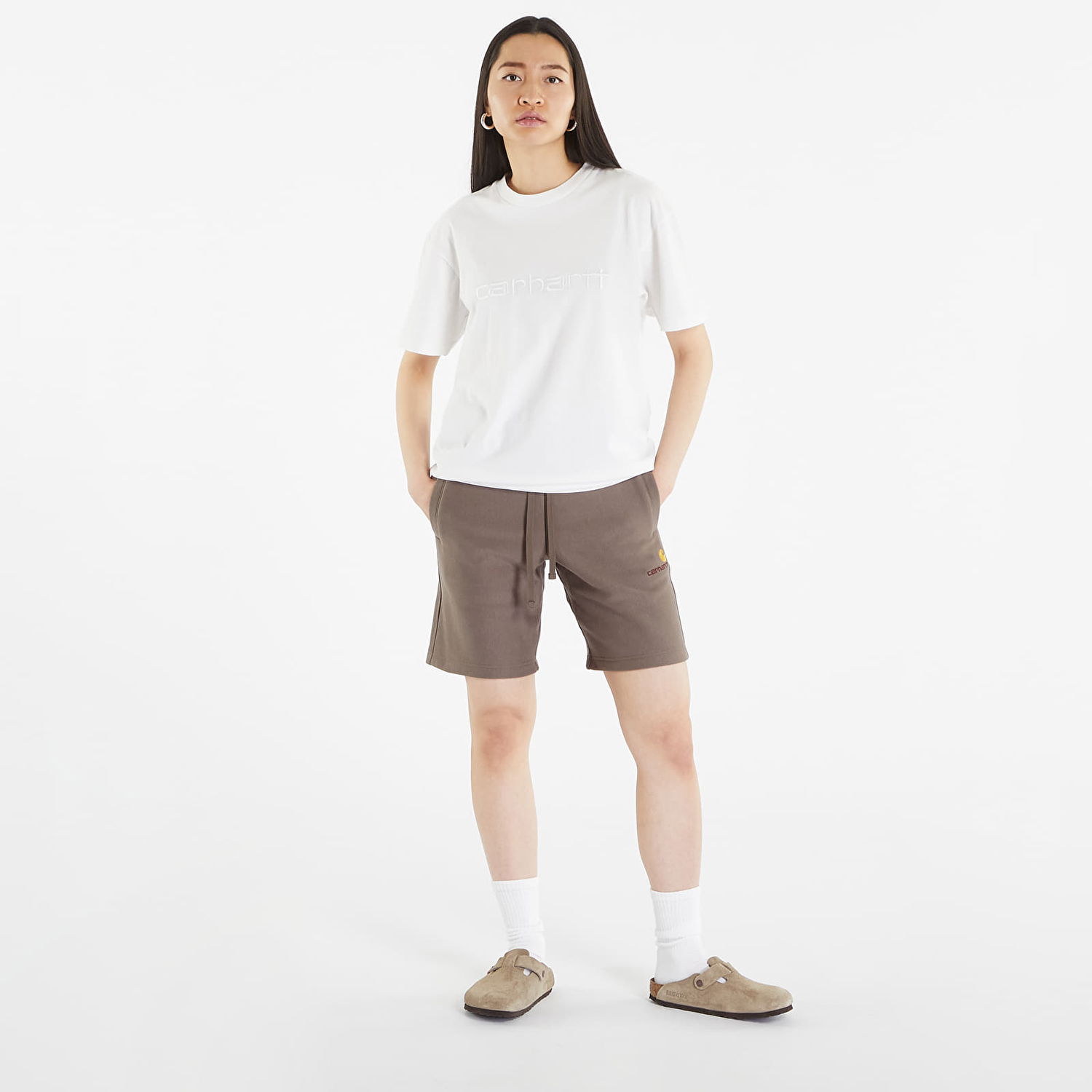 Nohavice a džínsy Carhartt WIP American Script Sweat Short Šedá | I031685_1CR_XX, 1