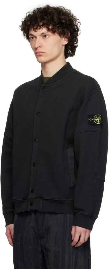 Bomber bunda Stone Island Stone Island Diagonal Fleece Old Effect Bomber Jacket Čierna | K1S15 6100034 S0045, 3