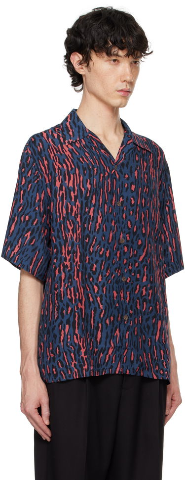 Košeľa WACKO MARIA WACKO MARIA Leopard Print Short Sleeve Shirt Modrá | 24FWE-WMS-HI01, 1