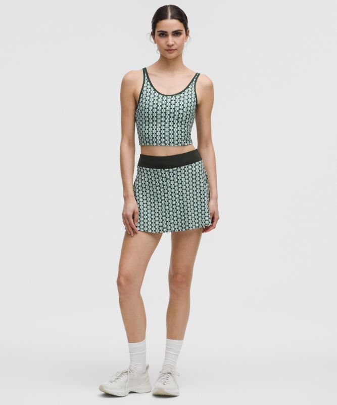 Súprava lululemon Geometric Pattern Cropped Tank Top B/C Cups Medium Support & Tennis Skirt Set Zelené | prod20002043, 1