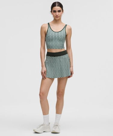 Súprava lululemon Geometric Pattern Cropped Tank Top B/C Cups Medium Support & Tennis Skirt Set Zelené | prod20002043, 1