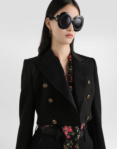 Bunda Dolce & Gabbana Dolce & Gabbana Double-breasted Wool Gabardine Jacket Čierna | F299YTFU2OWN0000, 3