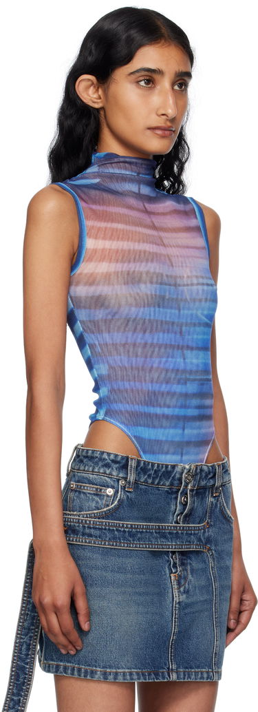 Body Jean Paul Gaultier Jean Paul Gaultier High Neck Printed Bodysuit Modrá | 25/03-W-TO331-M005P-565034, 1