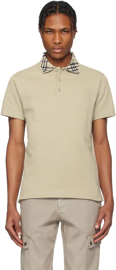 Polo tričko Burberry Burberry Check Collar Cotton Polo Béžová | 8103866, 0
