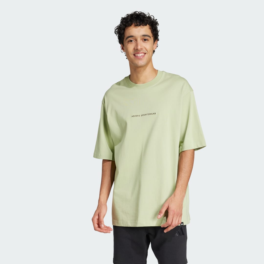 Tričko adidas Performance Codes Doodle Camp Graphic Tee Zelené | JJ3970, 0