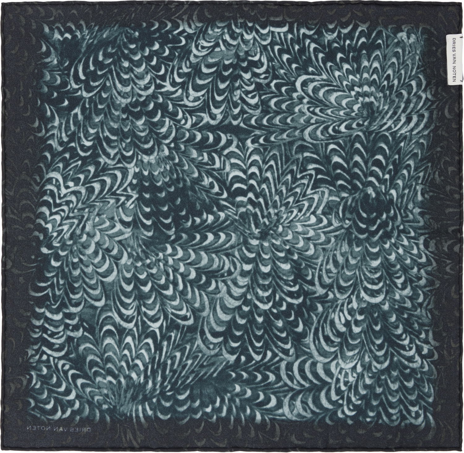 Šál Dries Van Noten Dries Van Noten Silk Pocket Square with Floral Print Modrá | 251-021301-1008, 1
