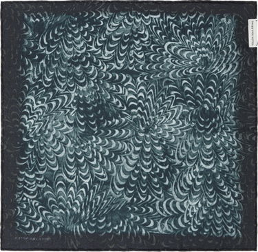 Šál Dries Van Noten Dries Van Noten Silk Pocket Square with Floral Print Modrá | 251-021301-1008, 1