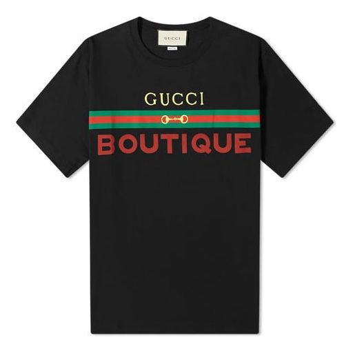 Tričko Gucci Boutique Print Loose T-Shirt Čierna | 548334-XJCKY-1082