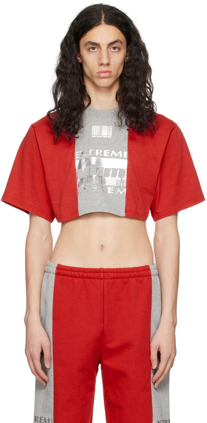 Crop Top VETEMENTS 'Extreme System' Crop T-Shirt Červená | VL16TR600R