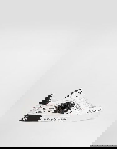 Tenisky a topánky Dolce & Gabbana Dolce & Gabbana Portofino Light Printed Calfskin Biela | DA5312A3A17HWF57, 0
