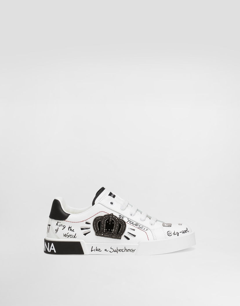 Tenisky a topánky Dolce & Gabbana Dolce & Gabbana Portofino Light Printed Calfskin Biela | DA5312A3A17HWF57