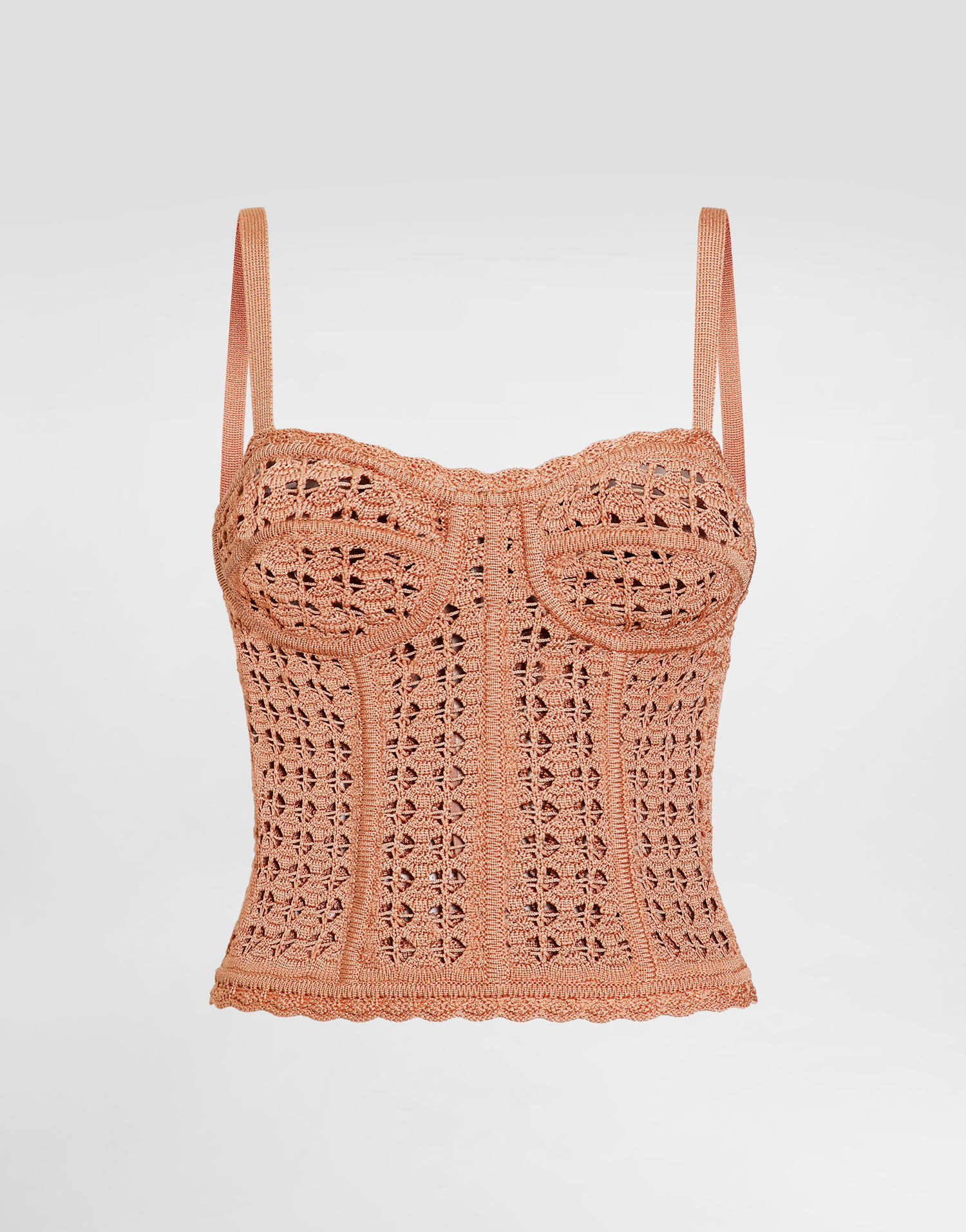 Tielko Dolce & Gabbana Dolce & Gabbana Crochet Knit Bustier Tank Top Oranžová | FXT70TJGMBHF0938, 0