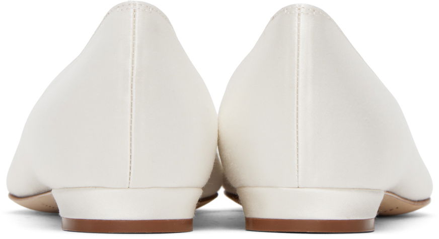 Starostlivosť o obuv Manolo Blahnik Manolo Blahnik Hangisiflat Ballerina Flats Biela | 9XX-0348, 1