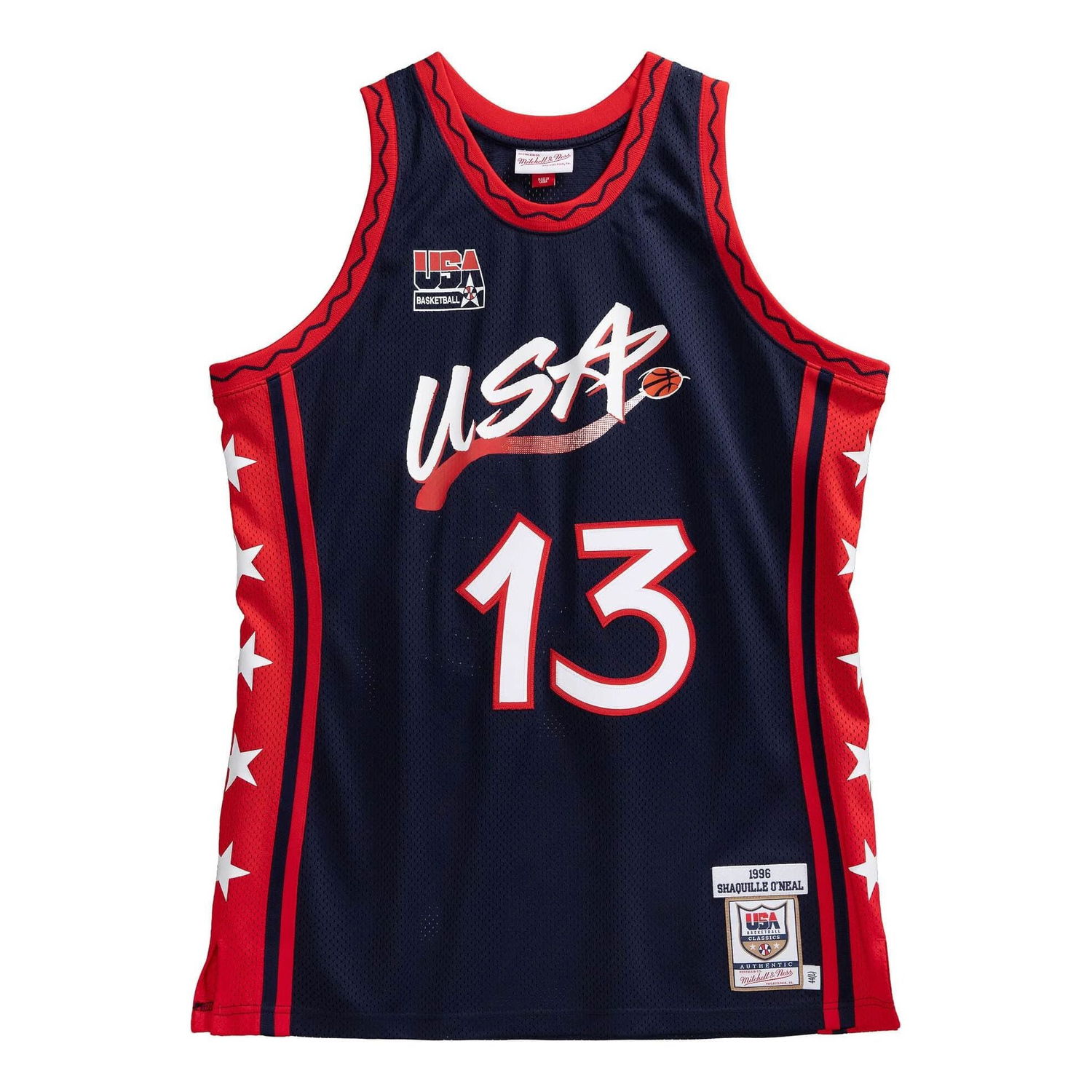 Dres Mitchell & Ness Team USA 1996-97 Shaquille O'Neal #13 Basketball Jersey Modrá | AJY4SB19059-USANAVY96SON, 0