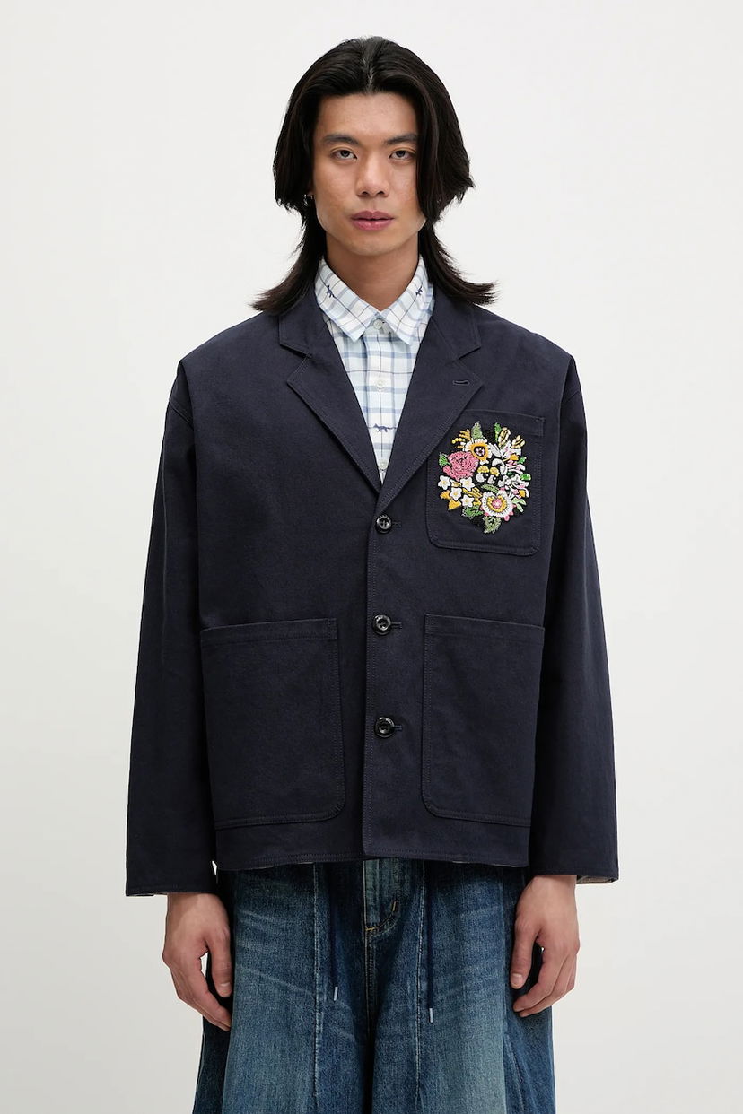 Bunda KENZO Kenzo Embroidered Flower Chore Jacket Navy | FF55VE2319GV.79