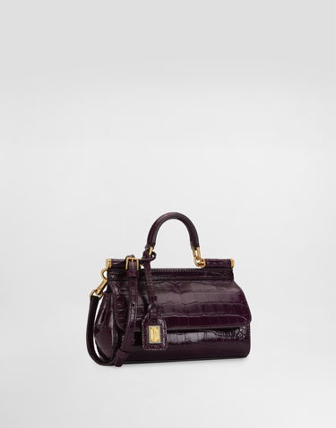 Kabelka Dolce & Gabbana Dolce & Gabbana Elongated Sicily Alligator Leather Handbag Fialová | BB7116B2EM08X058, 1