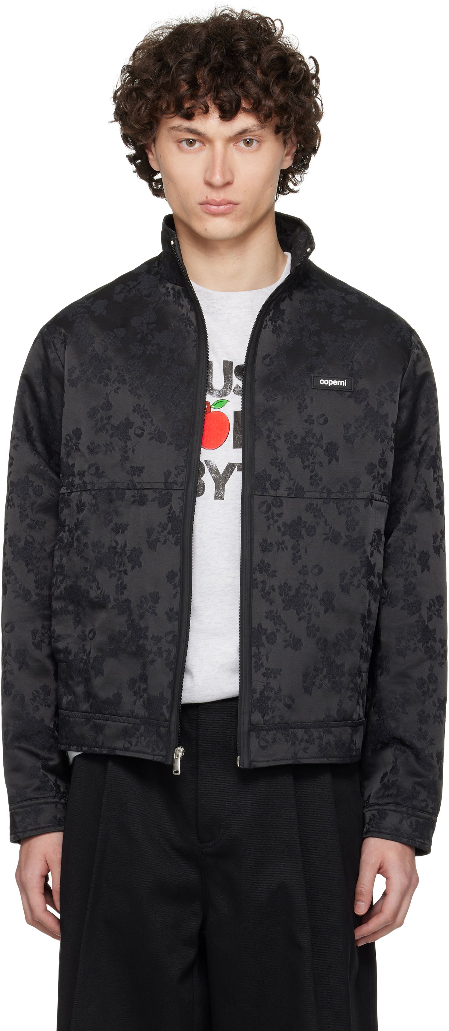 Bomber bunda Coperni Coperni Jacquard Zip-Up Jacket Čierna | COPOW39F2033MEN, 0