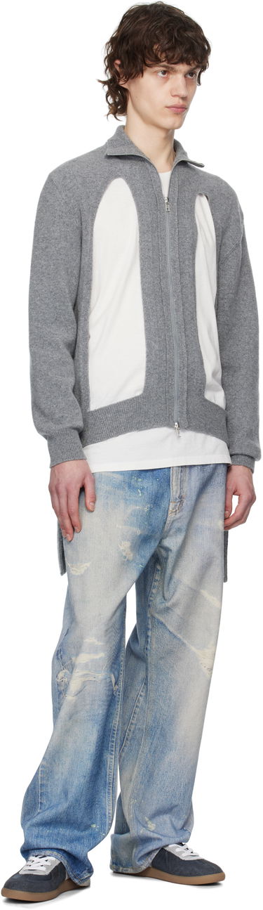 Sveter Simone Rocha Simone Rocha Zip Up Cut Out Window Cardigan Šedá | LMK4M 0660, 3