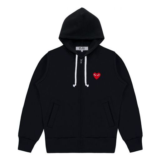 Mikina Comme des Garçons PLAY Zip Hooded Jacket With Red Heart Čierna | AZ-T171-051-1