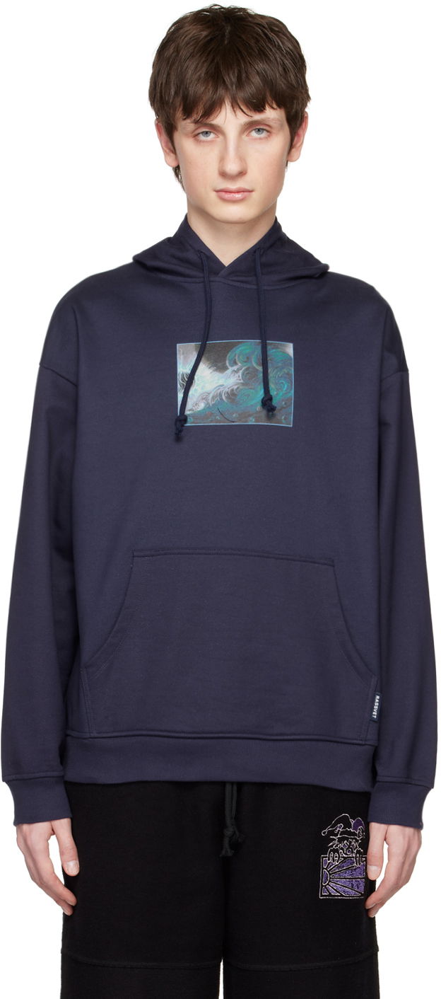 Mikina PACCBET Rassvet Navy Printed Hoodie Navy | PACC12T122, 0