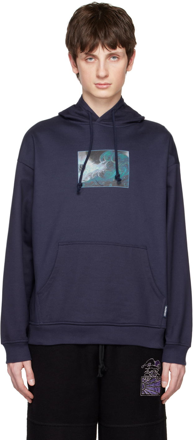 Mikina PACCBET Rassvet Navy Printed Hoodie Navy | PACC12T122